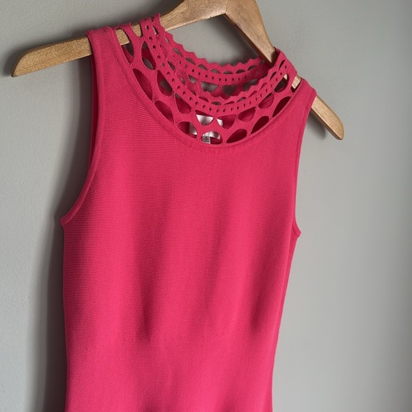 Milly Cutout Swing Dress In Fuchsia - Picture 7 of 14